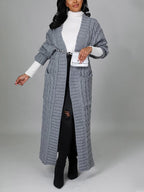 Knitted Solid Graceful Open Front Cardigan image 23
