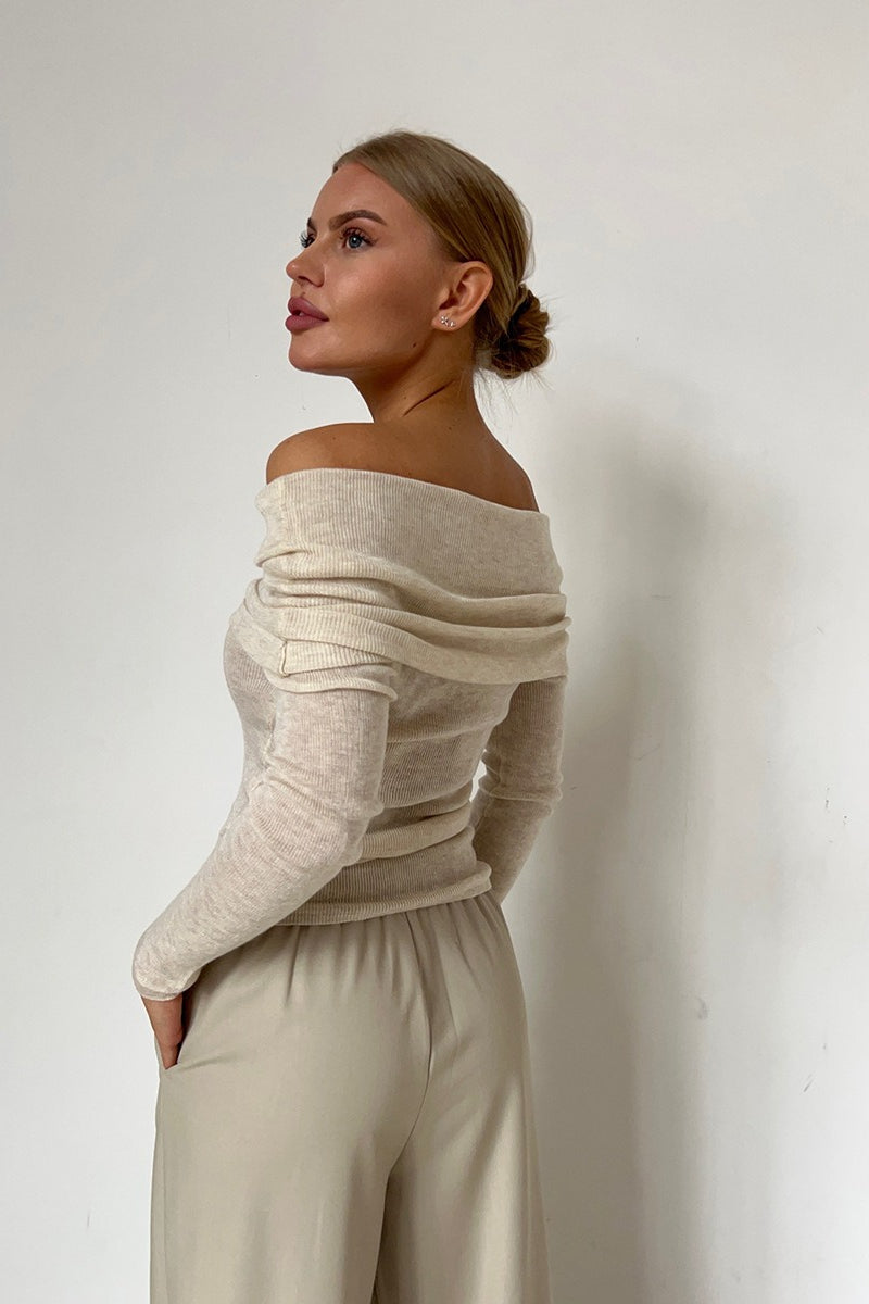 Slim Fit Off-Shoulder Knit Top image 10