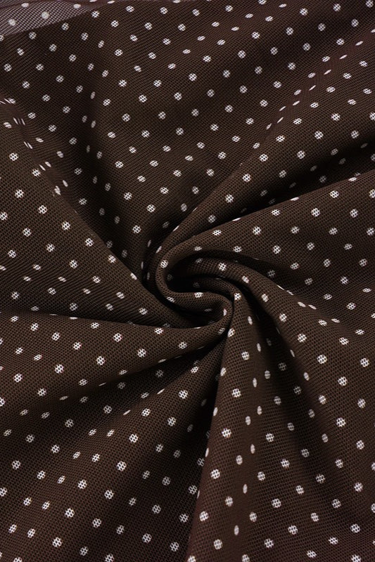 Polka Dot Metal Chain Sheer Halter Top image 4