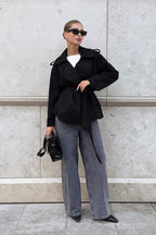 Suede Solid Tie Waist Thickened Warm Coat image 3