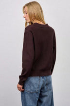 Solid V Neck Button Down Cardigan image 3