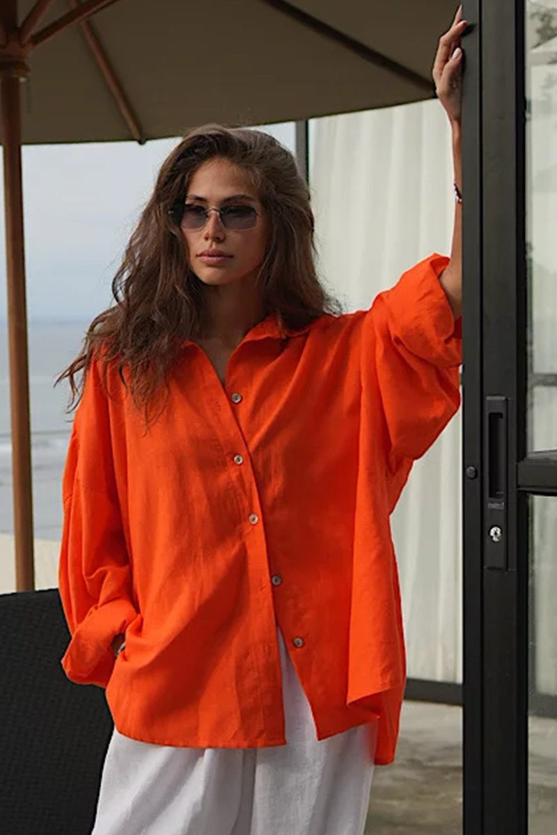 Fashion Solid Loose Casual Commuter Blouse image 9