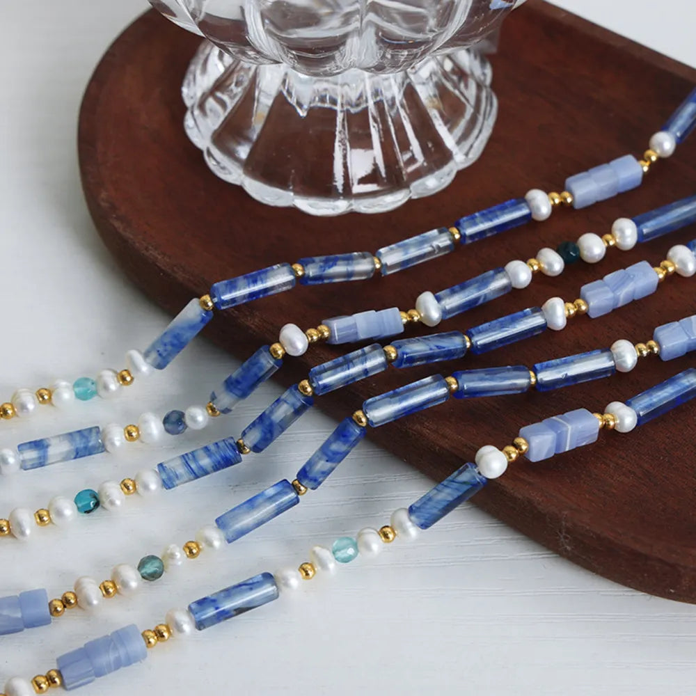 Belle Bead Necklace detail view styled for Avrienne