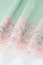Contrast Lace Knit Slim Cami Top image 6