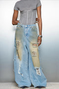 Distressed High Waist Denim Jeans image 1