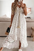 Lace Cami Solid Swing Long Boho Dress image 1