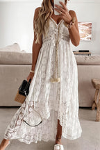 Lace Cami Solid Swing Long Boho Dress image 1