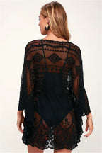 Lace Mesh Embroidered Pullover Cover Up image 11