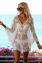 Lace Mesh Embroidered Pullover Cover Up image 1