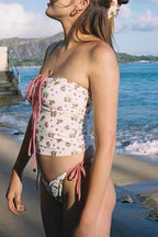 Plaid Strawberry Two Piece Swim Set image 3