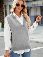 Bianca Sweater Vest detail view styled for Avrienne