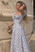 Slim High Waist Floral Dress image 2