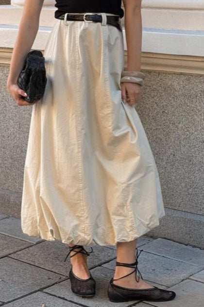 French Style Puff Skirt Spring Midi Skirt image 2
