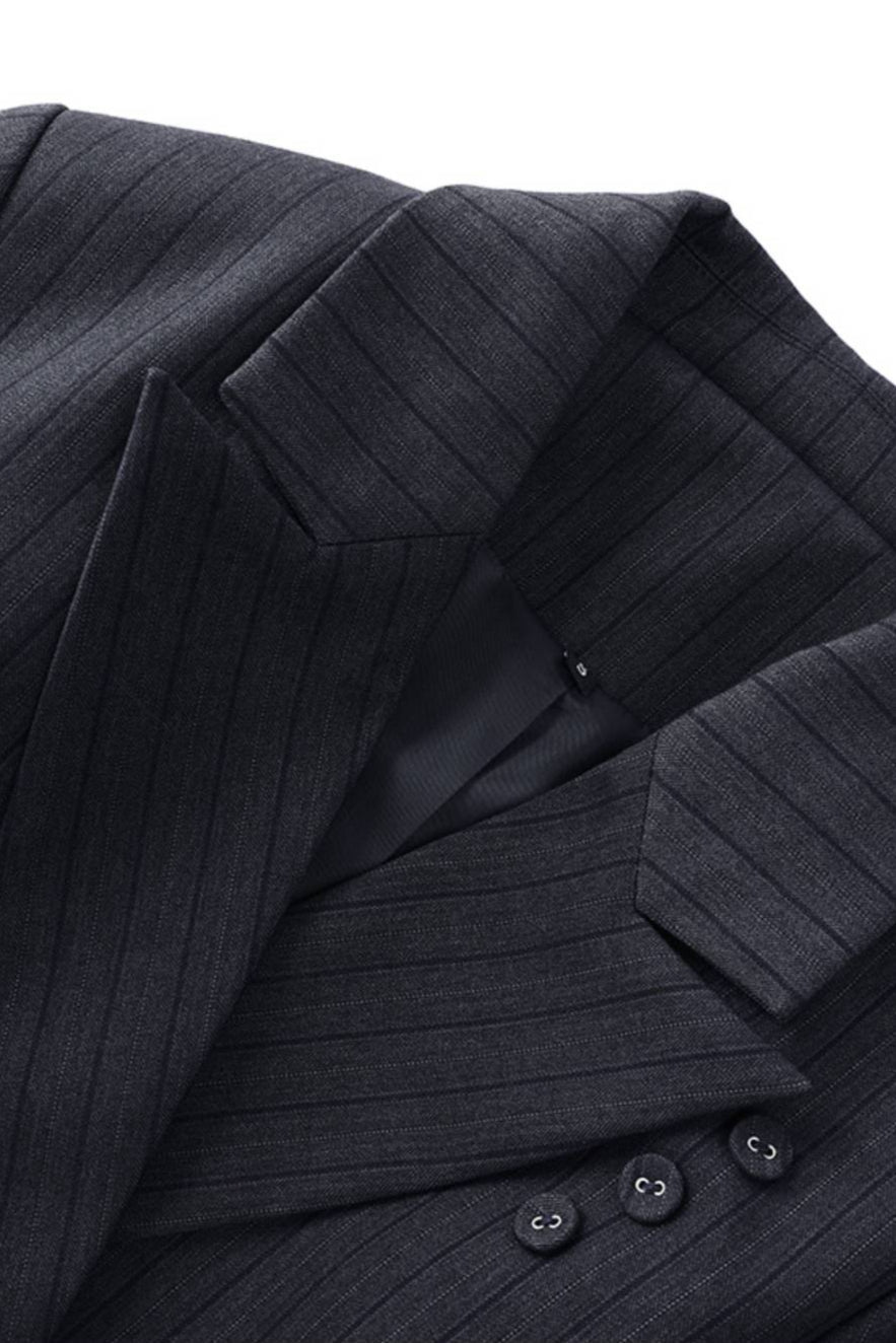 Elegant Striped Notch Blazer image 5