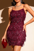 Sequin Fringe Trim Spaghetti Strap Party Dress image 14