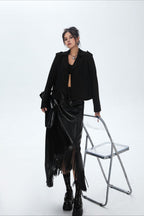 Suede Open Front Biker Jacket image 14