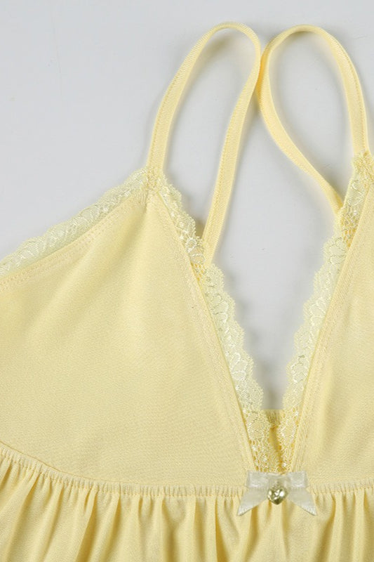 Chic Casual V Neck Lace Cami Two Piece Set image 6