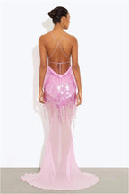 Sequin Mermaid V Neck Maxi Dress image 5