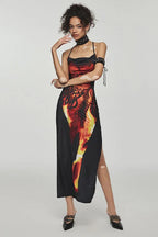 Flame Print Cami Maxi Dress image 4