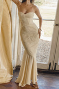 Lace Ruffle Slip Maxi Formal Dress image 1