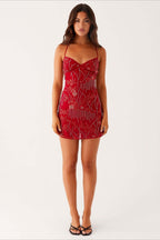 Colorful Beaded Back Tie Cocktail Dress image 16