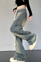 Wide Leg Patchwork Heart Jeans image 13