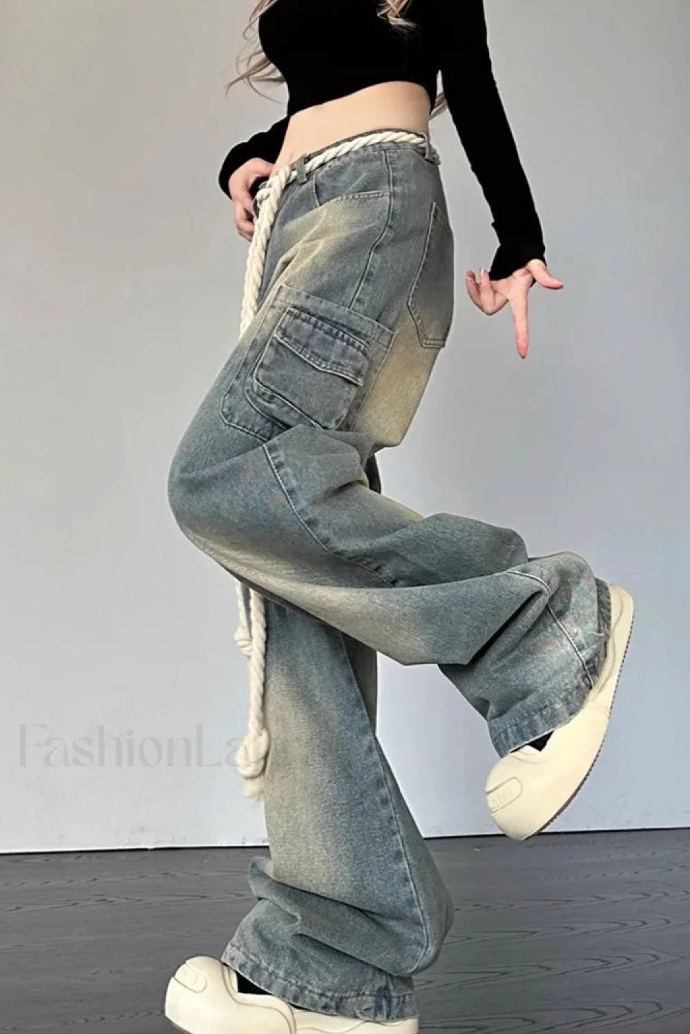 Wide Leg Patchwork Heart Jeans image 13