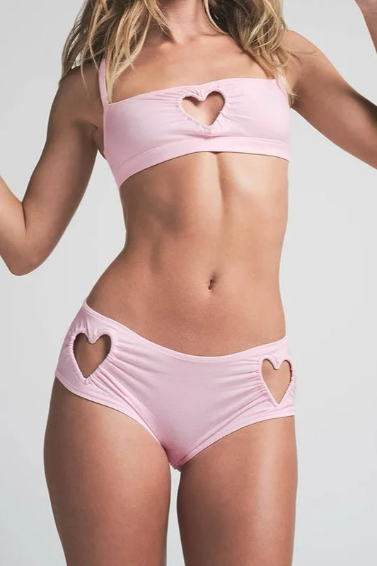 Pink Heart Cutout Bikini Set image 3