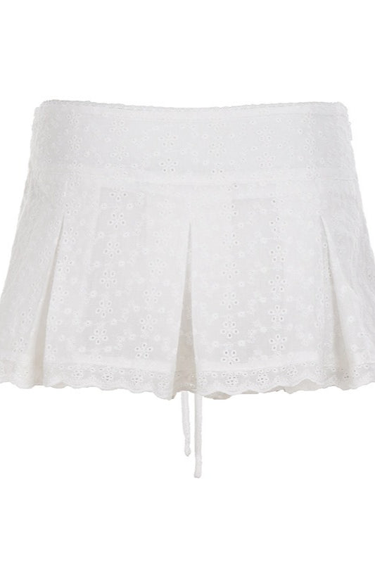 Solid Texture Ruffle Pleated Mini Skirt image 6