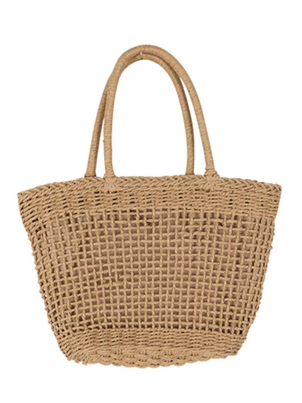 Viola Woven Bag detail view styled for Avrienne