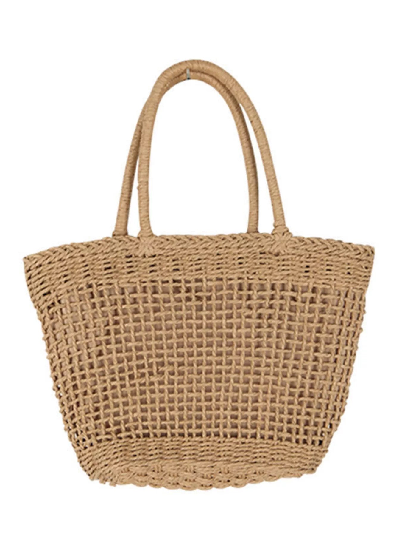 Viola Woven Bag detail view styled for Avrienne