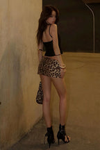 Stylish V Neck Two Piece Sheer Leopard Print Cami Top image 6