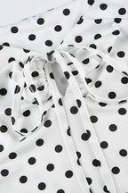 Polka Dot V-Neck Tie Waist Crop Top image 4