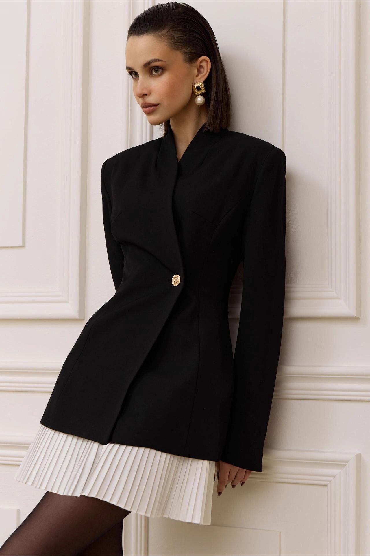 Ruched Waist Blazer Dress Blazer image 1