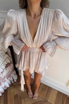 Solid High Waist Boho Dress image 2