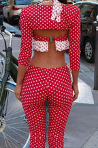 Vintage Polka Dot Halter Tube Two Piece Set image 4