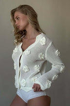 Crochet Rose Cutout Slim-Fit Blouse image 2