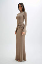 Long Sleeve Crew Neck Maxi Dress image 1