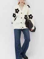 Jacquard Knit V-Neck Cardigan image 6