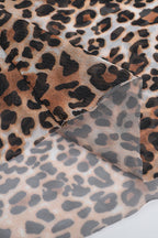 Leopard Print Slit Vacation Maxi Dress image 4