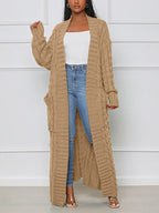 Knitted Solid Graceful Open Front Cardigan image 34