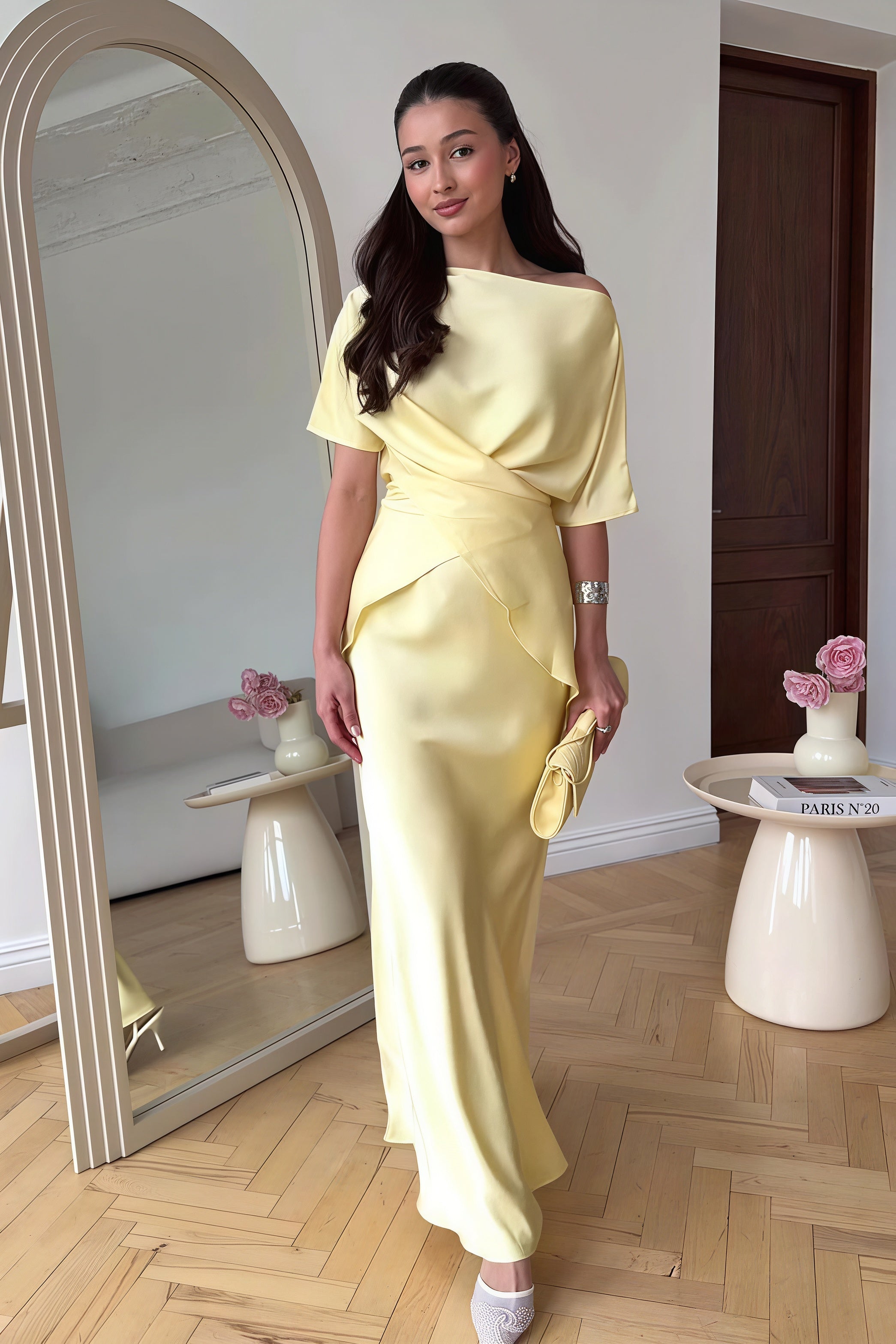 Flowy Elegant Short Sleeve  Skirt Set image 1