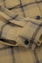 Loose Fit Plaid Wool Coat Jacket image 4