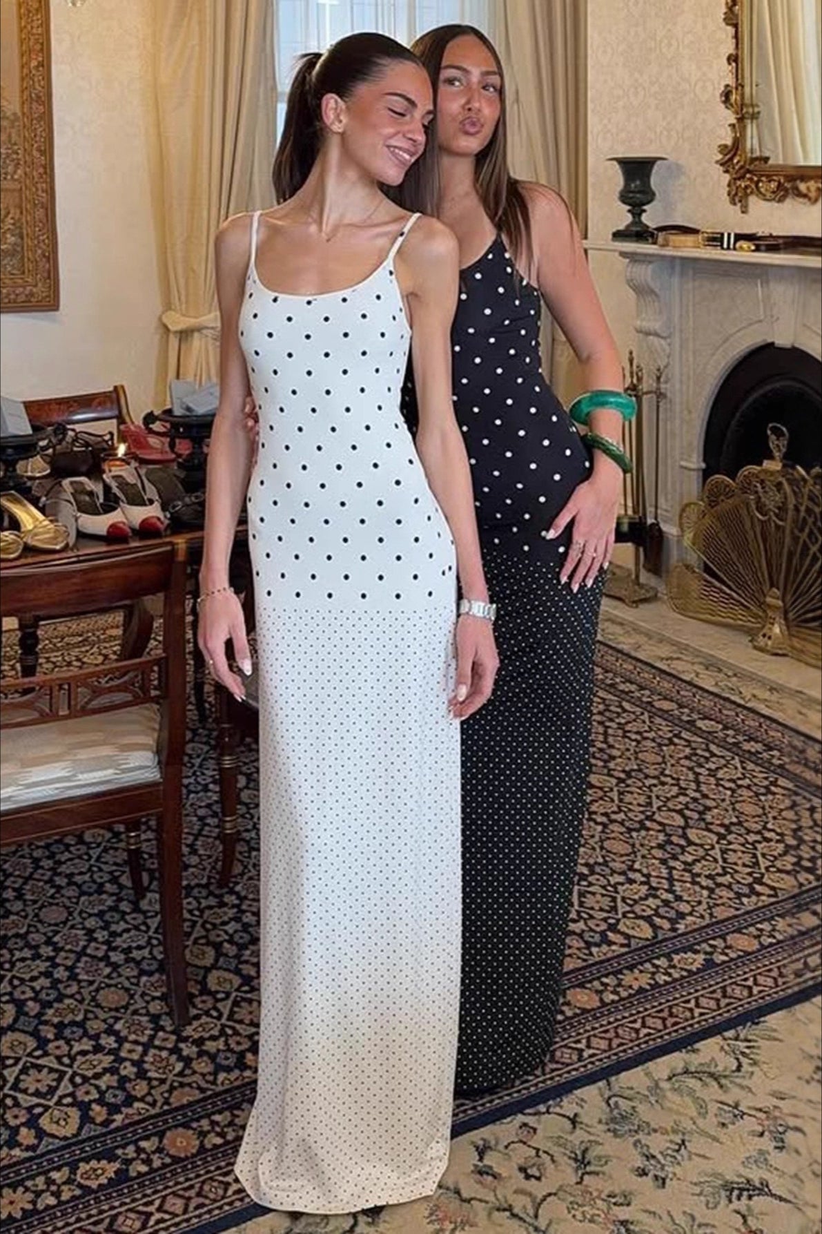 Polka Dot Cami Bodycon Slim Maxi Dress image 2