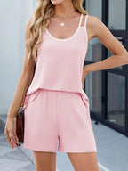 Calista Short Set detail view styled for Avrienne
