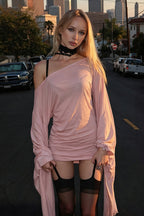 Flare Sleeve Tassel Patchwork Asym Neck Mini Dress image 5