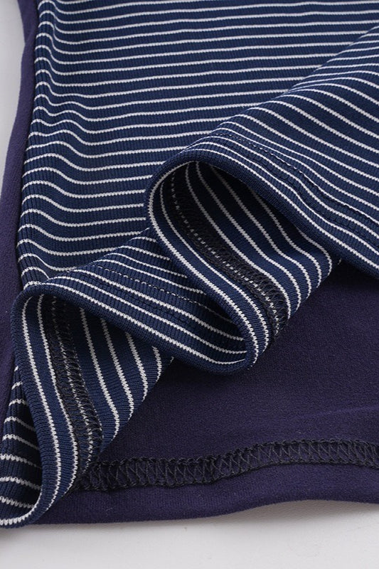 Striped Color Block Tie Fake Two Blouse image 7