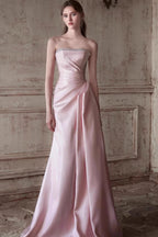 Pink Strapless Elegant Waist Slimming Prom Dress image 3