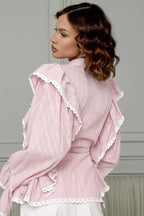 Elegant Jacquard Bell Sleeve Loose Blouse image 6