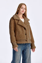 Shearling Lapel Collar Jacket image 1